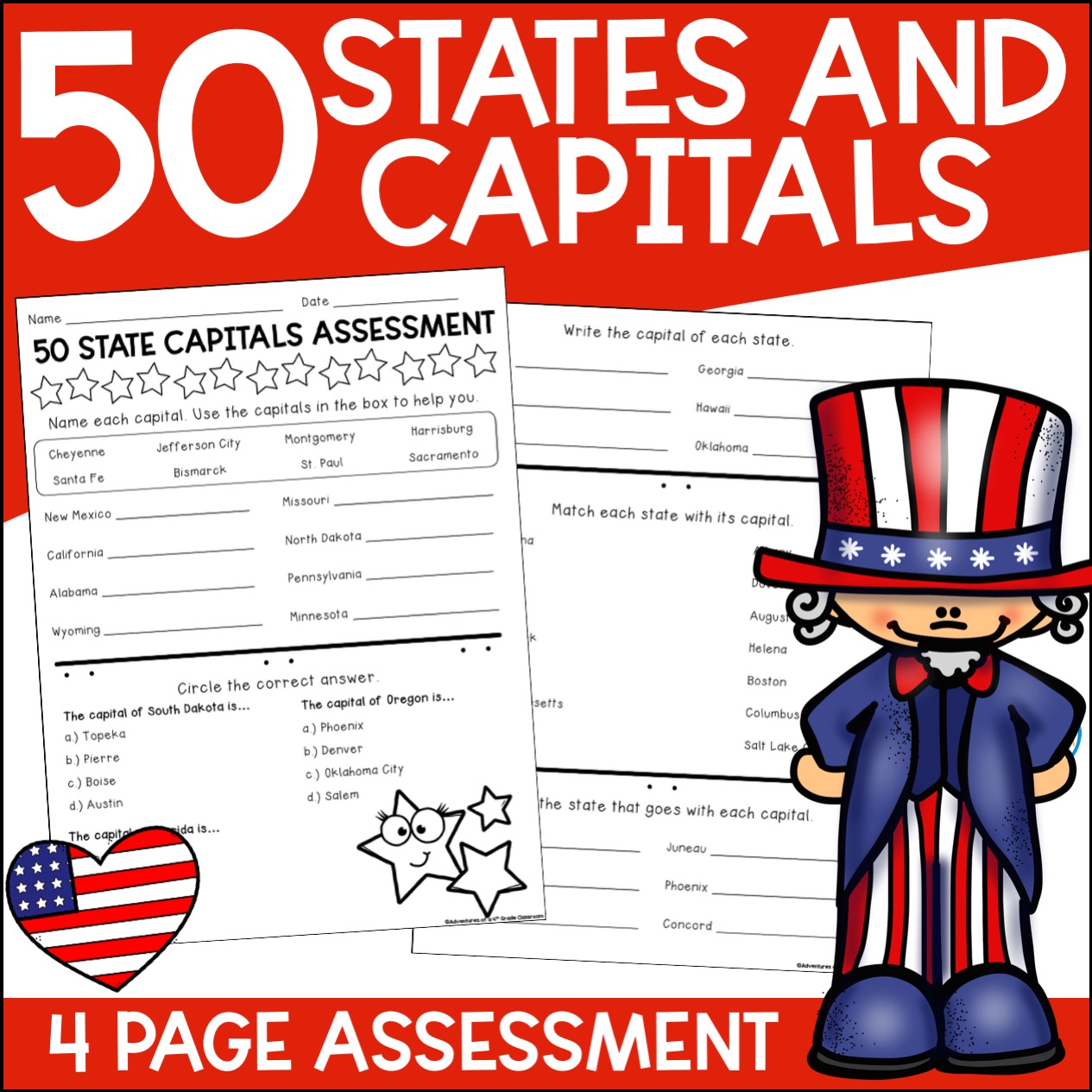50-states-and-capitals-test-adventures-of-a-4th-grade-classroom for Free Printable List Of 50 States And Capitals 50 States and Capitals Test – Adventures of a 4th Grade Classroom for Free Printable List Of 50 States And Capitals